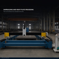 Mesin Pemotong Laser Serat Industri Seri GS 6000-60000W 20000x3500mm Sistem Rel Lantai untuk Lembaran Logam Besar