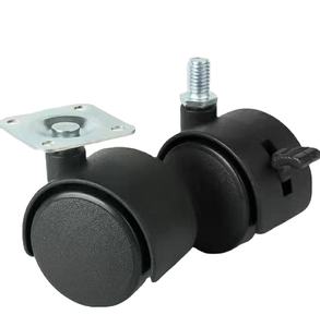 2 Zoll Doppelrad Räder Möbel bewegliche Räder Drehbar gedrehter Stief Doppelrad Kunststoff PVC Bürostuhl-Rad - Product Image 5