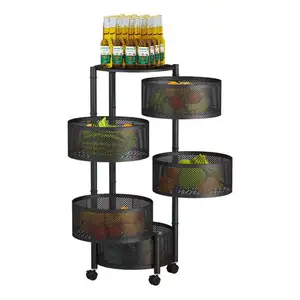 Home Storage 3/4/5 Camadas Giratória Cesta Prateleiras Cozinha Multicamadas Prateleiras Rodada Rack rotativo prateleiras vegetais