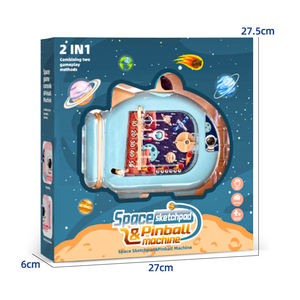 Mainan Edukasi Anak Baru, Mainan Doodle Penghilang Stres Pinball <span class=keywords><strong>2</strong></span>-in-1, Mesin Pinball Genggam, Papan Gambar Magnetik untuk Anak-Anak - Product Image 6