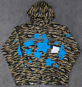 Felpa con Cappuccio in Velluto di Cotone Pesante 450g Stile Star Originale Invernale con Stampa in Schiuma a Ragnatela - Product Image 5