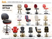K929 tabouret de Bar pivotant avec repose-pieds, Base en métal Durable à 4 pieds, Machine à sous, tabouret de Bar, Roulette, Poker, chaise de Casino