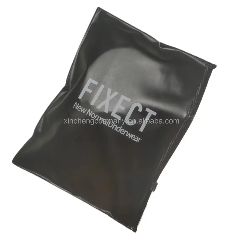 Saco com zíper translúcido preto personalizado para roupas saco de grande capacidade sacos com zíper preto com logotipo UV