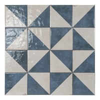 Azulejos Azules Bari de 15x15 cm, Brillantes, Bordes Irregulares, 8.5 mm de Grosor