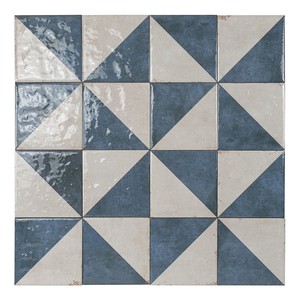 Carreaux bleus Bari 15x15 cm, brillants, bords irréguliers, épaisseur 8,5 mm - Product Image 1