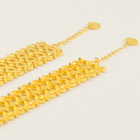 Nouveau design Z H – Bracelet chaîne et maillons plaqué or 24 carats, style hip-hop, tendance, unisexe, en laiton – Idéal comme cadeau
