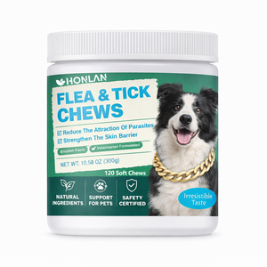 Suplemento para la Salud de las Mascotas, Prevención de Pulgas y Garrapatas, Golosinas Masticables Multivitamínicas con Vitaminas B1, B6 y B12 para Perros de Todas las Edades - Product Image 1