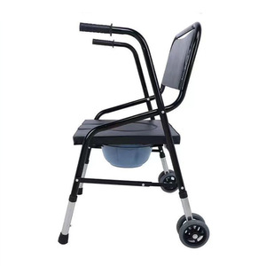 Elderly <b>Commode</b> Walking Aid Height Adjustable Stainless Steel Toilet <b>Chair</b> Foldable Thickened Support - Product Image 2
