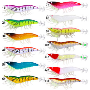 Atacado SJ026 12cm 20g 3.5 # Água salgada Luminosa Camarão Forma Iscas Squid Jig Iscas de pesca com pés macios - Product Image 2