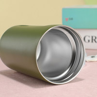 Gobelet thermique isolé à double paroi en acier inoxydable de conception minimaliste de 420ml avec couvercle transparent pour tasse à café de camping de voyage de voiture