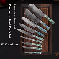 Couteau de cuisine japonais en acier Damas VG10 Set de couteaux de chef Couteau de cuisine avec manche en résine Shell
