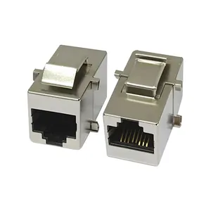 カスタマイズ可能なcat5e cat6rj45ネットワークコネクタギガビットrj45パススルーコネクタrj45キーストーンジャックモジュラーJACK