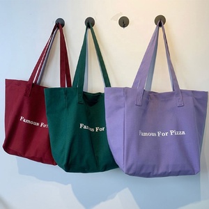 Nouveauté : Sacs fourre-tout en toile de <span class=keywords><strong>coton</strong></span> de haute qualité, grande capacité, durables, avec impression de lettres, pour le shopping et les voyages - Product Image 1