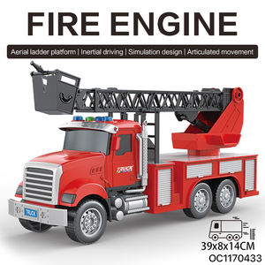1:18 juguetes de camión de <span class=keywords><strong>bomberos</strong></span> de plástico <span class=keywords><strong>grande</strong></span> de fricción realista para niños con sonido ligero - Product Image 2
