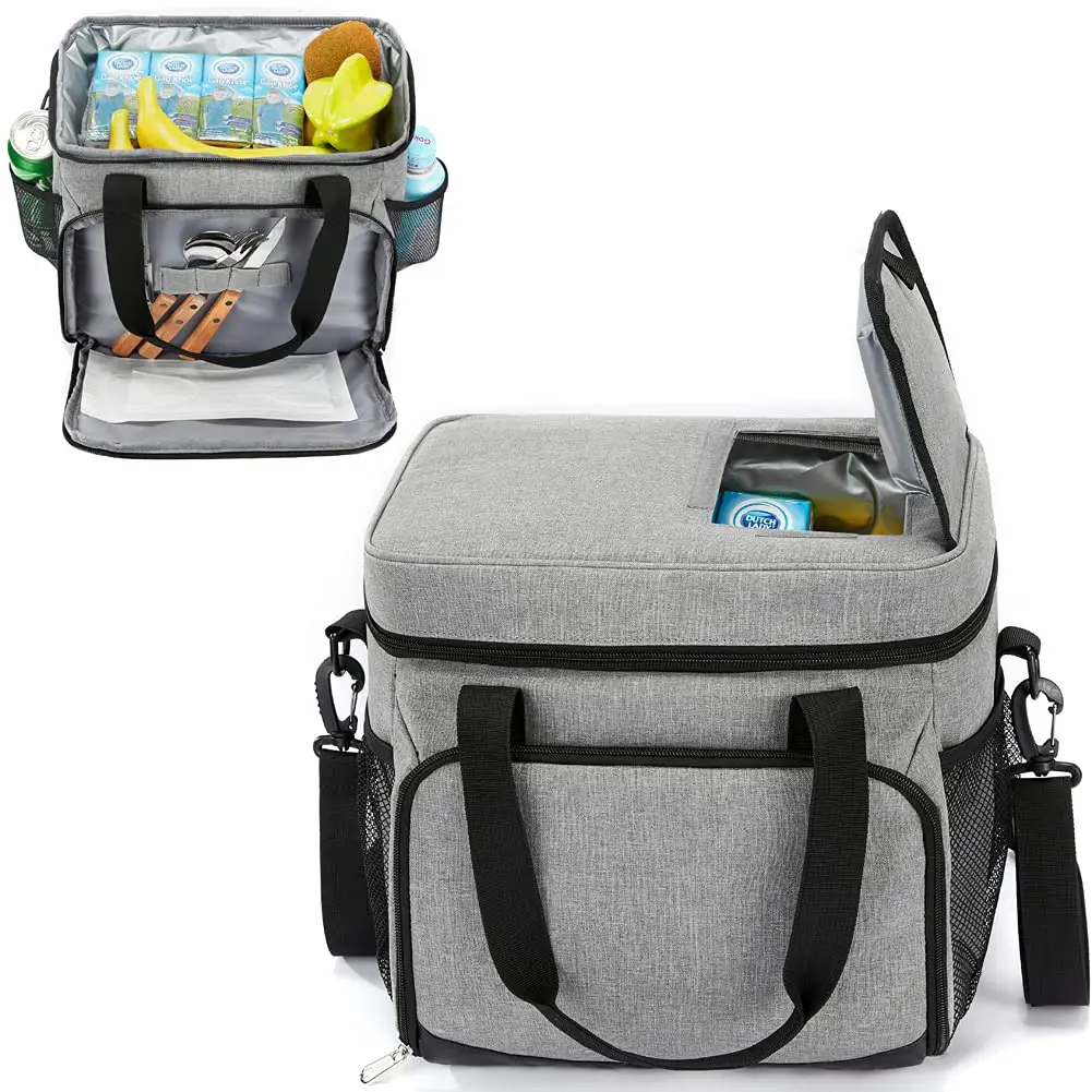 Custom 30 Can Insulated Soft Cooler Portable Cooler Tote Large Lunch Box Bag With Shoulder Strap For Adult Men Women