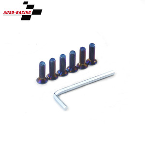 Vis de volant Auso-Racing bleues M6x20mm, universelles, pour modification et amélioration de voiture - Product Image 1