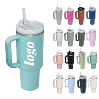 Thermos isothermes personnalisés avec logo, 40 oz, avec poignée, tasse à café isolée, tasse de voyage en acier inoxydable 304