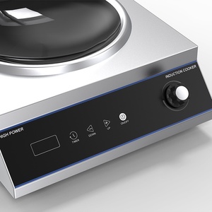 Table de cuisson à induction concave 3000-3999W, 110V, norme américaine, haute puissance, commerciale, en acier inoxydable, avec fonction vapeur et contrôle tactile - Product Image 2