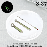 Aiguilles de montre de plongée lumineuses vertes en acier inoxydable, accessoires de réparation pour mouvements automatiques Seiko NH35/NH36/NH70
