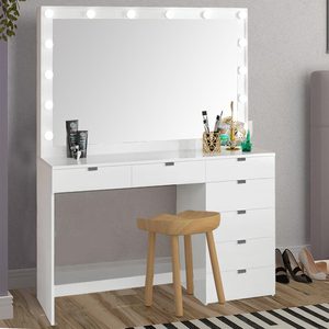 Beside Cabinet <strong>Cheap</strong> Apartment Vanity <strong>Mirror</strong> Custom Vanity <strong>Mirror</strong> Lighted Metal Knobs Makeup Table Set with <strong>Mirror</strong> - Product Image 2