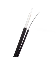 FTTH Outdoor Indoor Optical Fiber Drop Cable 1 2 4 Core G657A1 G657A2 Single Mode LSZH PE Sheath Fiber Optic Cable Black