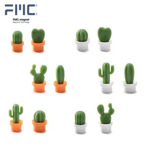 Aimants autocollants magnétiques personnalisés en forme de Cactus, Design 3D, bon marché, Magnets pour réfrigérateur, forme carrée Souvenir, 10 pièces