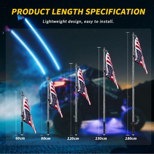 1 luces de látigo LED de 4 pies para UTV, señal de giro para RZR Can-Am Maverick X3, látigo de luz LED para SXS ATV Buggy Boat Offroad - Product Image 2