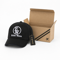 Casquette de baseball vintage 6 panneaux en coton noir délavé avec broderie 3D en relief et logo personnalisé, style Dad Hat, Snapback, Vente en gros OEM ODM