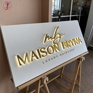 DDP sans taxes, livraison rapide, enseigne lumineuse LED pour entreprise, nom de marque, logo en <span class=keywords><strong>lettres</strong></span> dorées 3D, enseigne de magasin extérieur, enseigne de boutique - Product Image 1