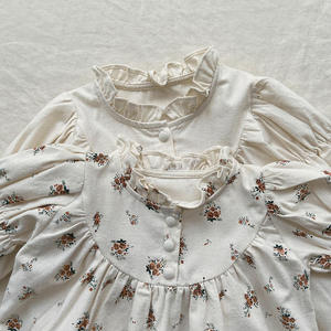 Jennybebe夏の幼児女の子プリント花ロンパーバブルスリーブドレスコットンベビー服 - Product Image 4