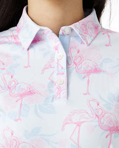 High Quality <b>Athletic</b> Quick Dry Knitted Moisture Wicking All over Print Women Golf Wear Custom Polo Shirts with Embroidery logo - Product Image 4