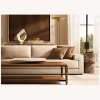 Canapé design minimaliste italien haut de gamme avec siège unique 2 3 4 ensemble de meubles rectangle en bois massif salon villa hôtel maison
