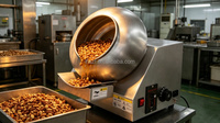 Équipement de pulvérisation et de revêtement entièrement automatique en acier inoxydable pour chocolat, cacahuètes, noix et bonbons
