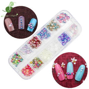 ชุดอุปกรณ์ตกแต่งเล็บ SunelPort ลายการ์ตูน เรซิ่นเจลลี่ เมจิกเมอร์เมด เพิร์ล ชุดลูกปัดสี ขนาดแบน คละไซส์ 12 ช่อง กล่องเพชร แบบกำหนดเองได้ - Product Image 1
