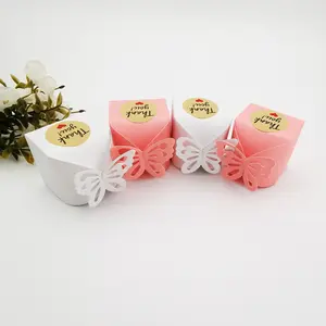 Caixa de embalagem de doces 3d de borboleta, caixa doce de chocolate para decoração de festa de casamento, caixas de presentes