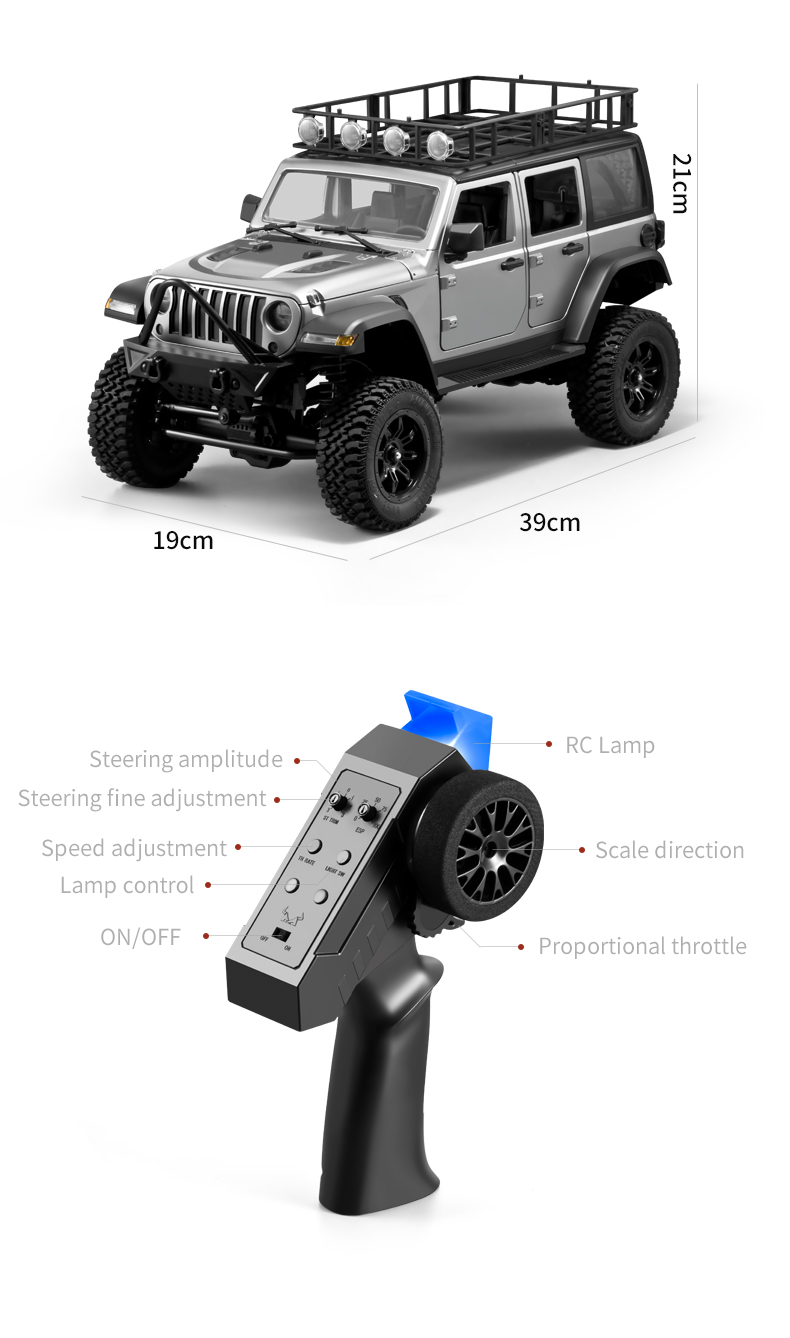 中国車4x 41/12 RC MN128フルスケール4輪駆動50mラングラー