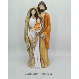 Figurine de Nativité en Résine Finition en Bois Personnalisée StatueJésus Mère Marie avec Bébé Statues de Scène de Nativité de Noël - Product Image 5