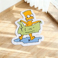 Tapis amusant en forme de personnage de dessin animé, tapis en peluche en forme de Bart Simpson pour une maison créative