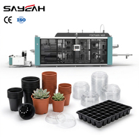 Automatische machine voor het maken van plastic bloempotten, wegwerp PP PS PET deksels en trays, multi-station thermoformmachine