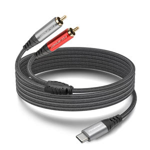 Cable de audio tipo C a 2Rca, conector RCA dual macho y hembra para teléfono, tableta, portátil con cable de cobre chapado en oro - Product Image 4