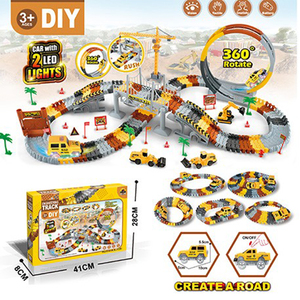 Pista de Carreras de Construcción para Niños, Juguete de Ingeniería DIY, Pista de Carreras de Coches, Tren, Ferrocarril, Juguete Eléctrico para Niños, Sistema de Vías de Tren - Product Image 4