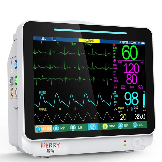 Derry VK12 12 Inch Veterinary ECG Machine Touch Screen Medical Modular Multi-parameter Patient Monitor Remote Patient Monitoring