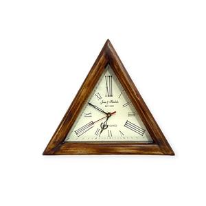 Reloj de Pared Triangular Geométrico Moderno de Madera de 12 Pulgadas, Ligero, Multiusos, Decoración de Oficina, Elegante Reloj de Escritorio, Estante, Estudio - Product Image 1