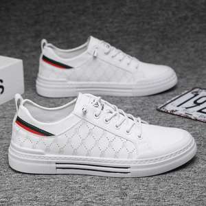 Baskets décontractées à lacets pour hommes 2025 – Chaussures de marche plates en PU respirant, style blanc, très tendance - Product Image 6