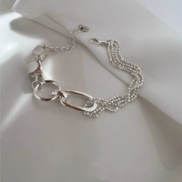 Bracelet multi-rangs en argent sterling 925 FY-SL40 pour femmes, style coréen, style forêt simple, design minimaliste unique