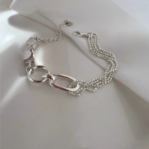 Bracciale FY-SL40 in <span class=keywords><strong>Argento</strong></span> Sterling 925 Multistrato per Donne, Stile Coreano Semplice, Design Minimalista Unico Stile Foresta - Product Image 3