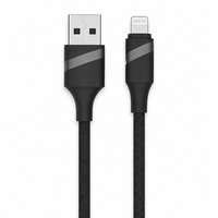 Kabel Pengisian Daya USB-A ke Lightning 1m untuk iPhone, Kabel Sinkronisasi Data Pengisian Cepat 48-Spindle Nylon