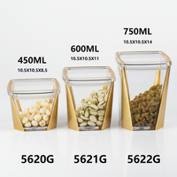 Wadah Kedap Udara Dapur Warna Emas 450ml/600ml/750ml untuk Makanan Kering, Camilan, Sereal