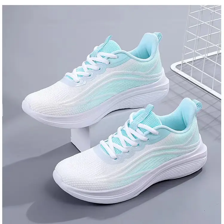 Trendy lightweight fitness training casual sneakers ladies comfort jogging running breathable footwear tennis woman sport shoes