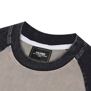T-shirt imprimé personnalisé en gros T-shirt à manches longues Raglan Design T-shirt vintage délavé à l'acide - Product Image 3